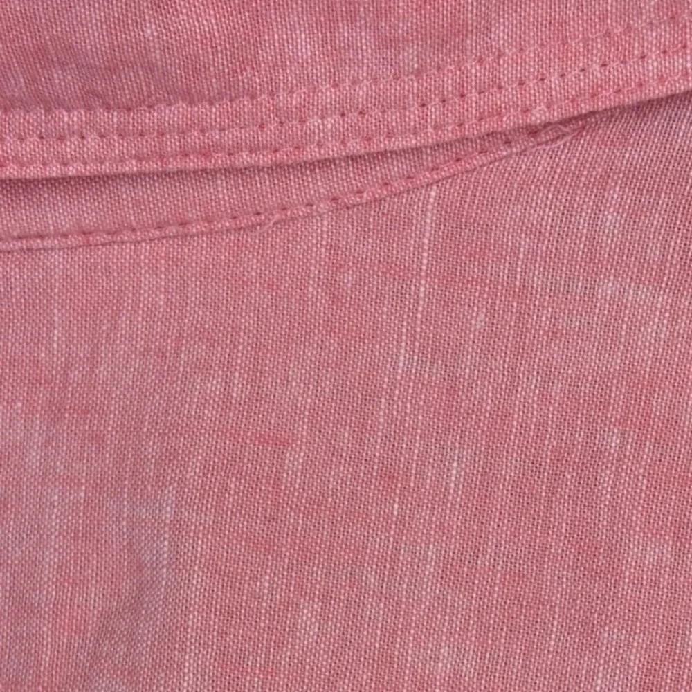 CATHERINES Linen Button Down Shirt Pink Long Sleeve Womens Pink‎ Cotton 3/4 3X